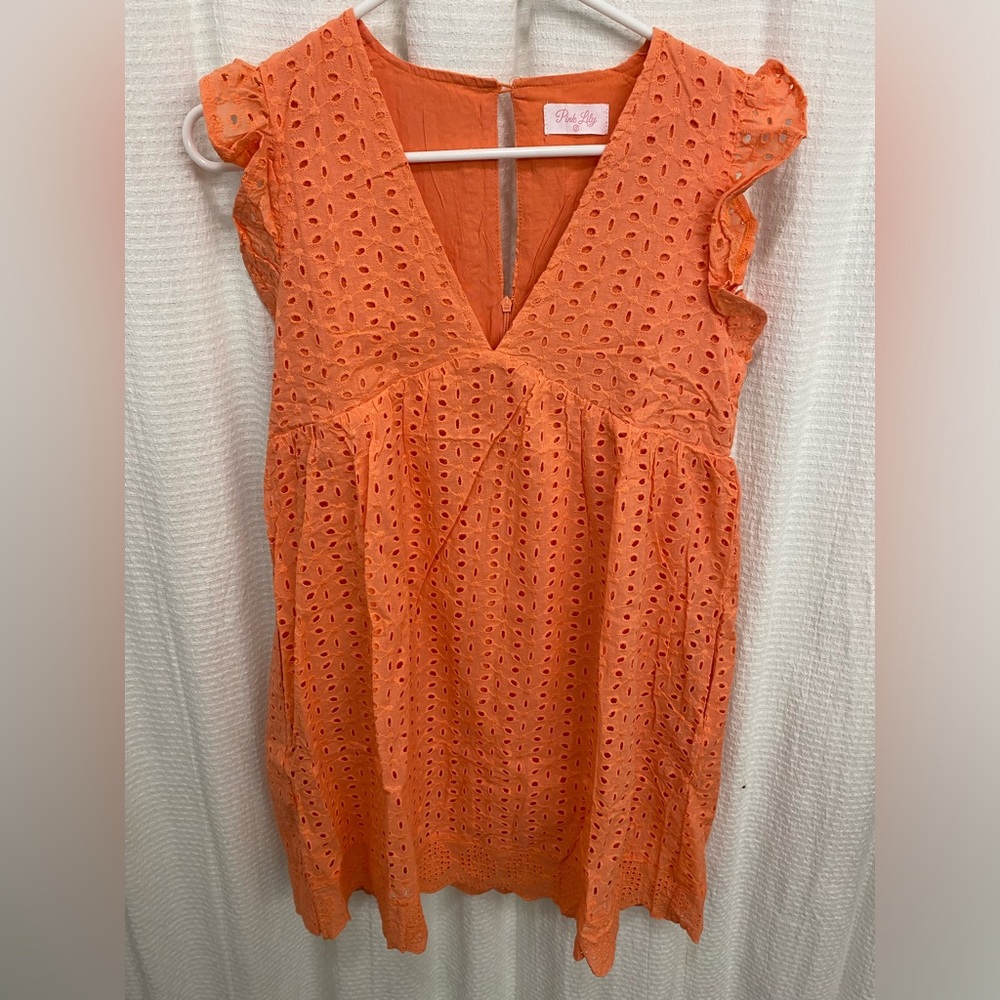 Coral Pink Lily Babydoll Romper
